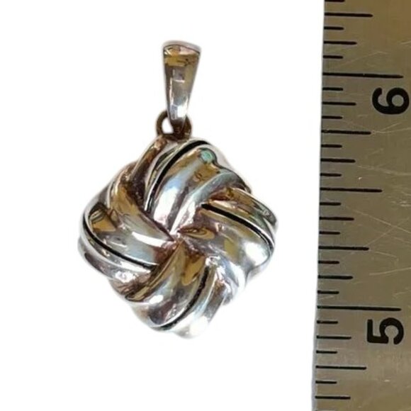 Vintage Jewelry - ** Heavy Vintage Sterling Silver Love Knot Pendant